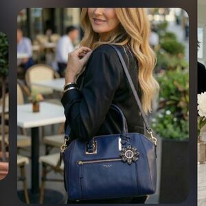 Henri Bendel Gotham Purple Satchel Bag With Charm